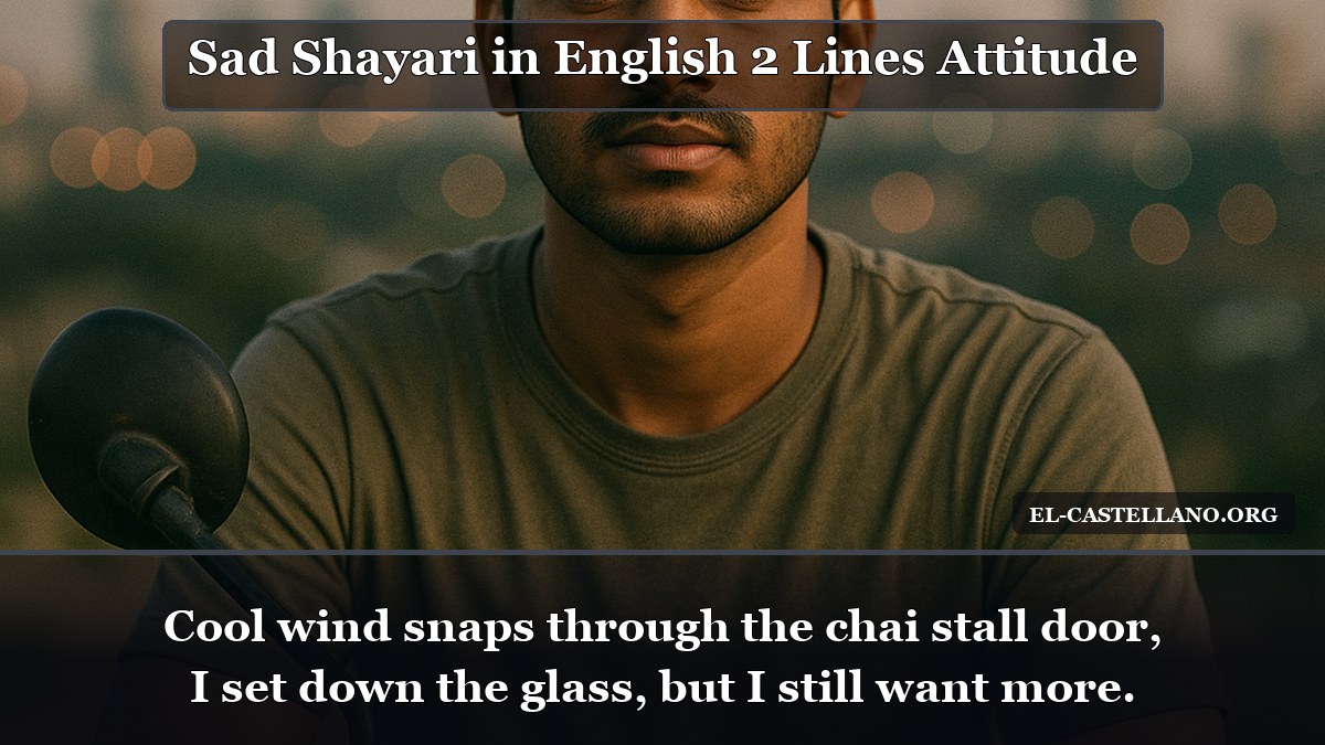Sad Shayari in English 2 Lines Attitude - Cool wind snaps through the chai stall door