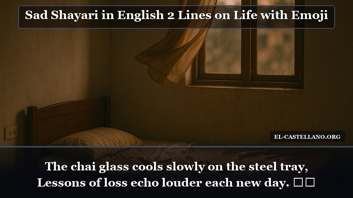Sad Shayari in English 2 Lines on Life with Emoji - The chai glass cools slowly on the steel tray