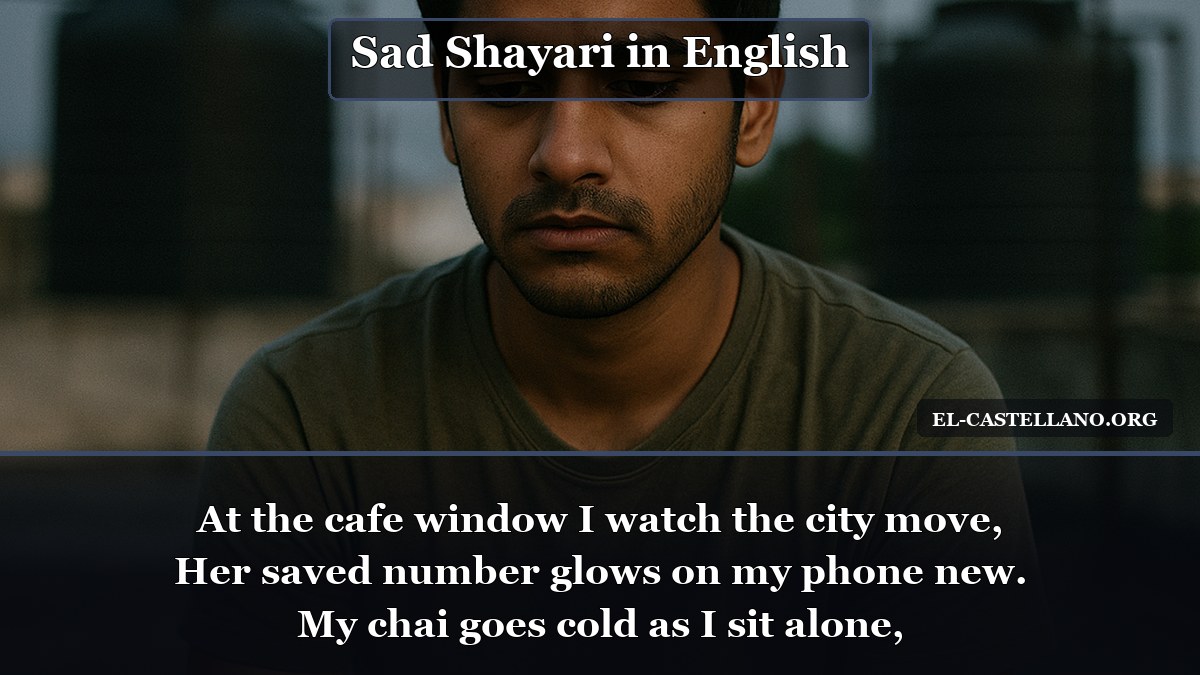 Sad Shayari in English - At the cafe window I watch the city move