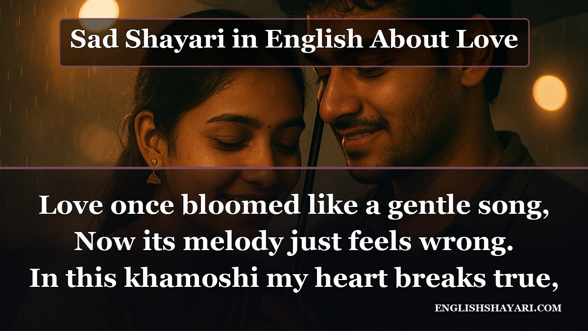 Sad Shayari in English About Love - Love once bloomed like a gentle song