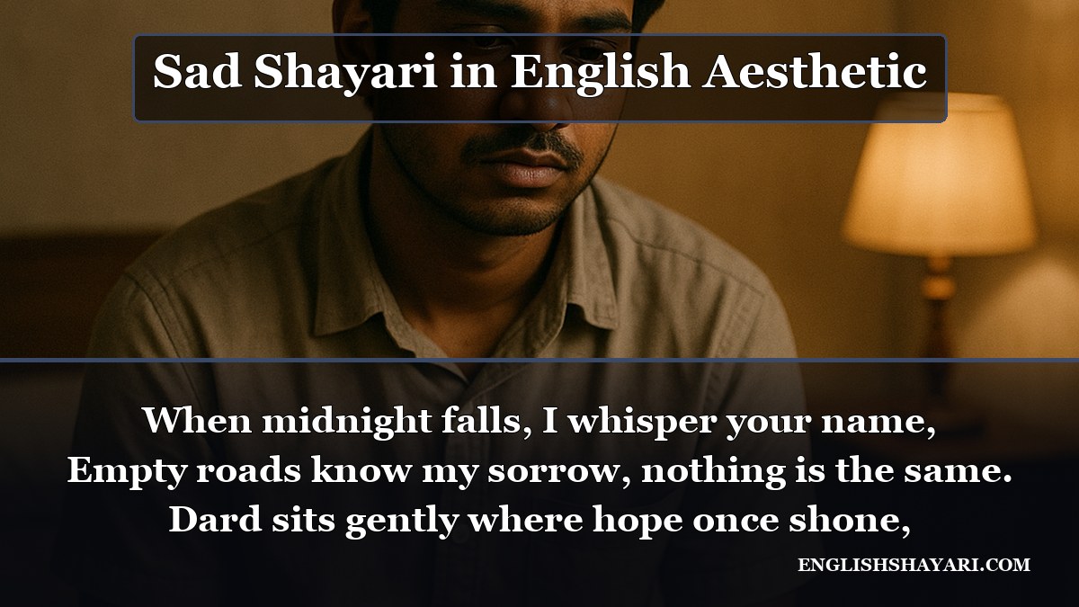 Sad Shayari in English Aesthetic - When midnight falls, I whisper your name