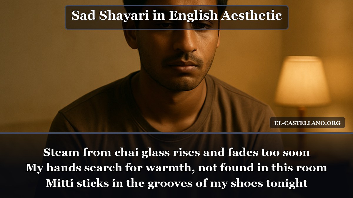 Sad Shayari in English Aesthetic - Steam from chai glass rises and fades too soon