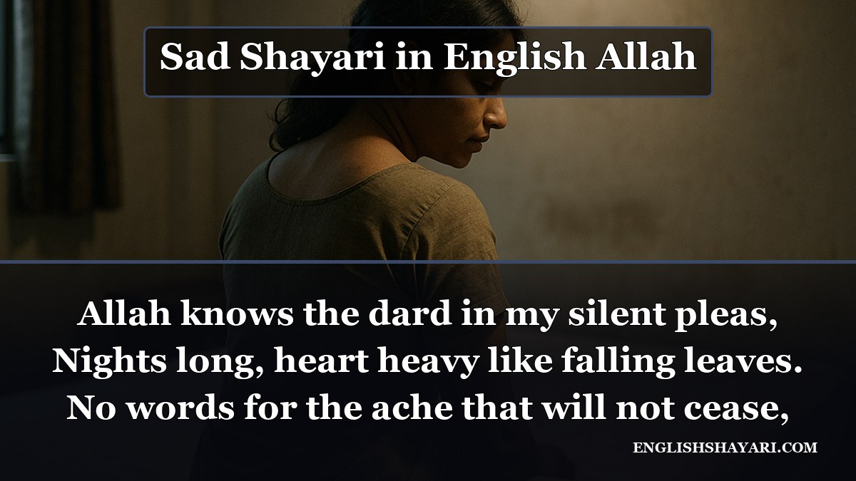 Sad Shayari in English Allah - Allah knows the dard in my silent pleas