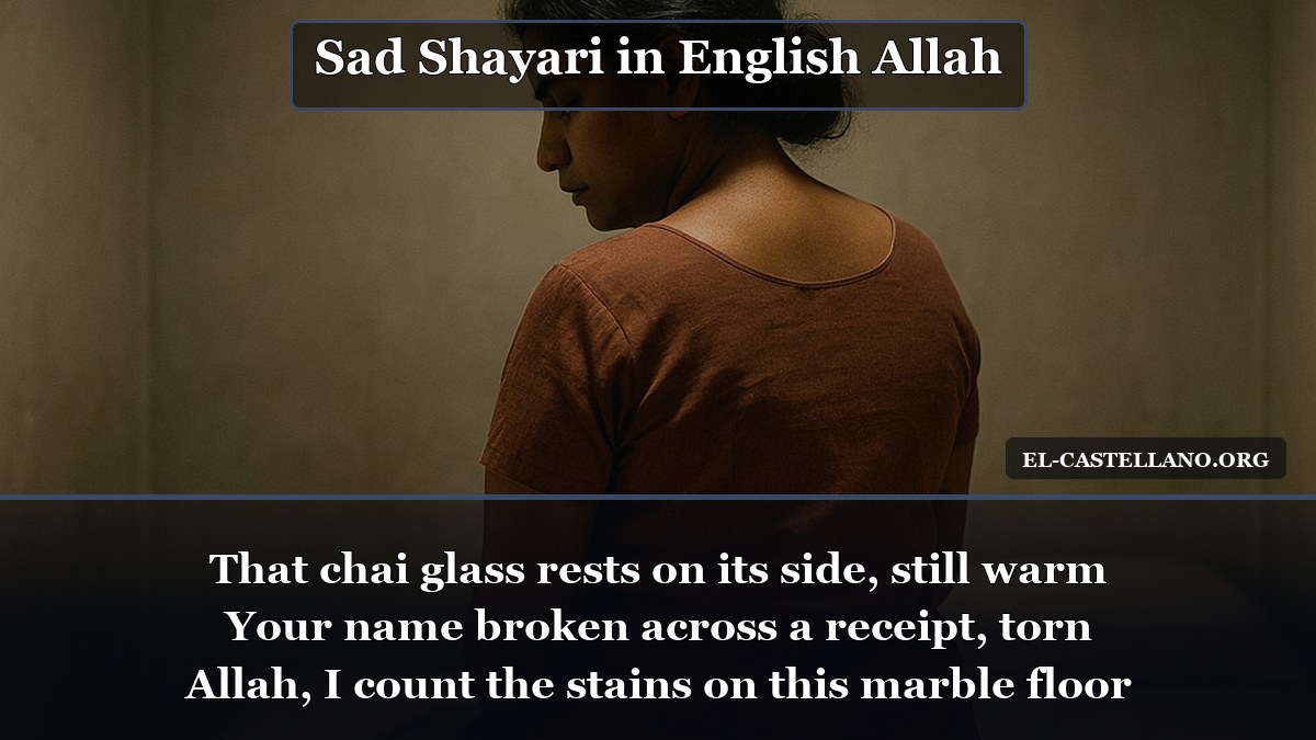 Sad Shayari in English Allah - That chai glass rests on its side, still warm