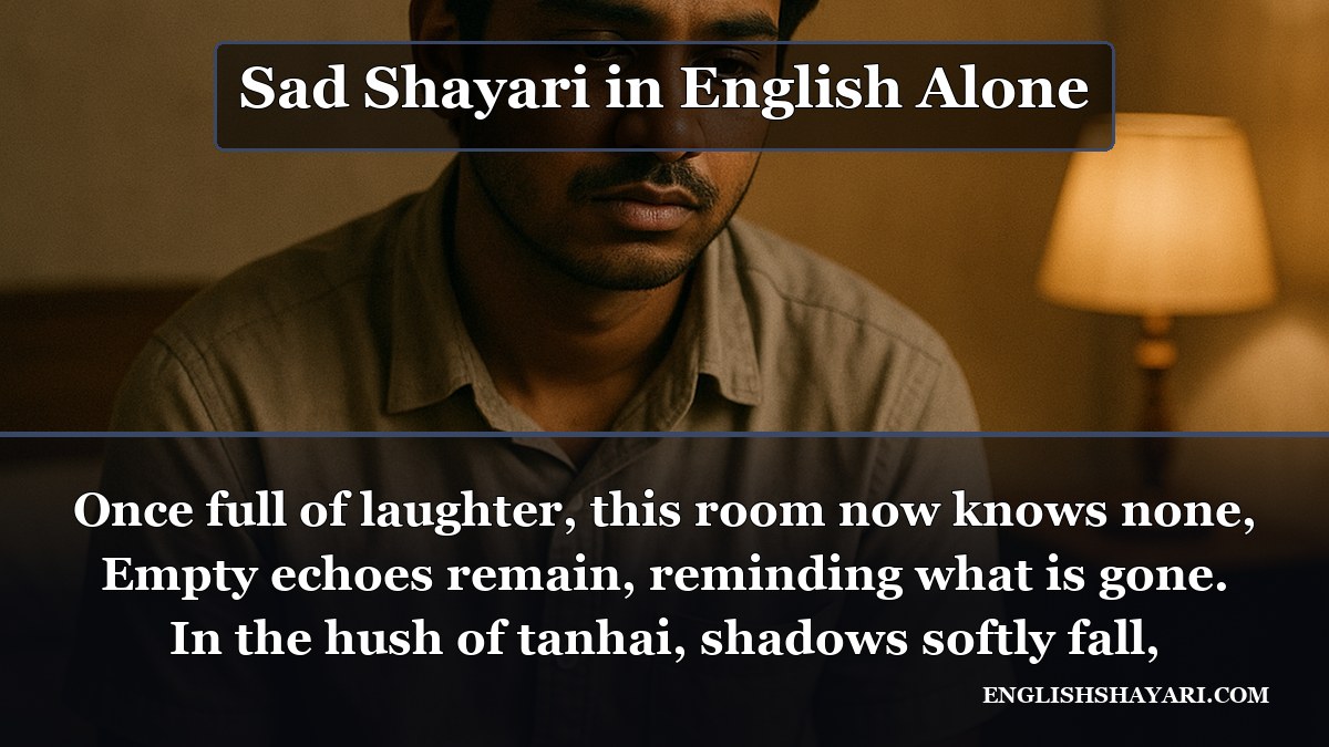 Sad Shayari in English Alone - Once full of laughter, this room now knows none