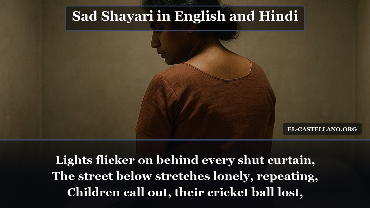 Sad Shayari in English and Hindi - Lights flicker on behind every shut curtain