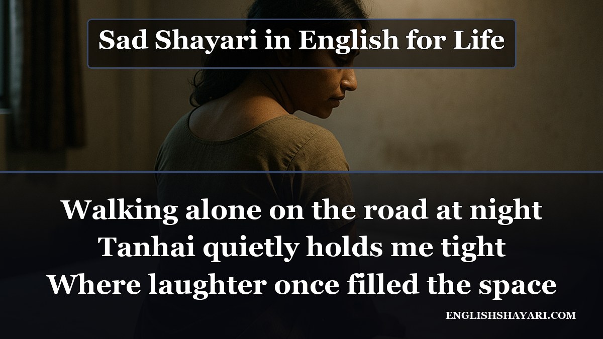 Sad Shayari in English for Life - Walking alone on the road at night