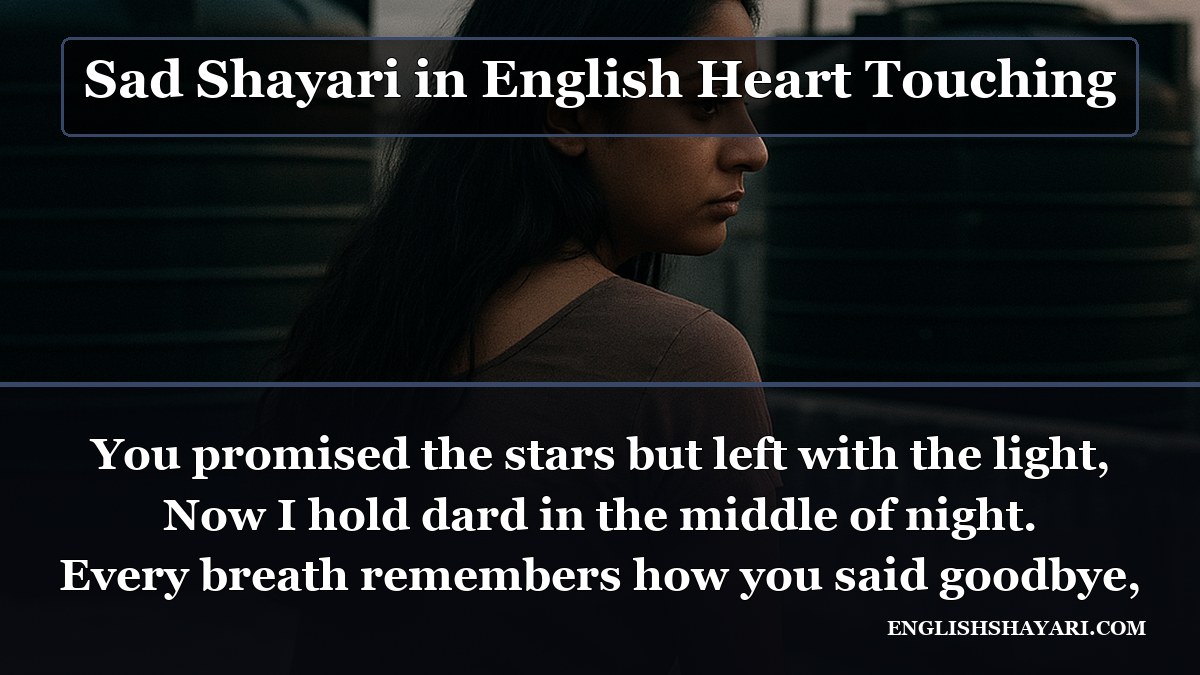 Sad Shayari in English Heart Touching - You promised the stars but left with the light