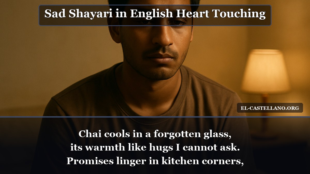 Sad Shayari in English Heart Touching - Chai cools in a forgotten glass