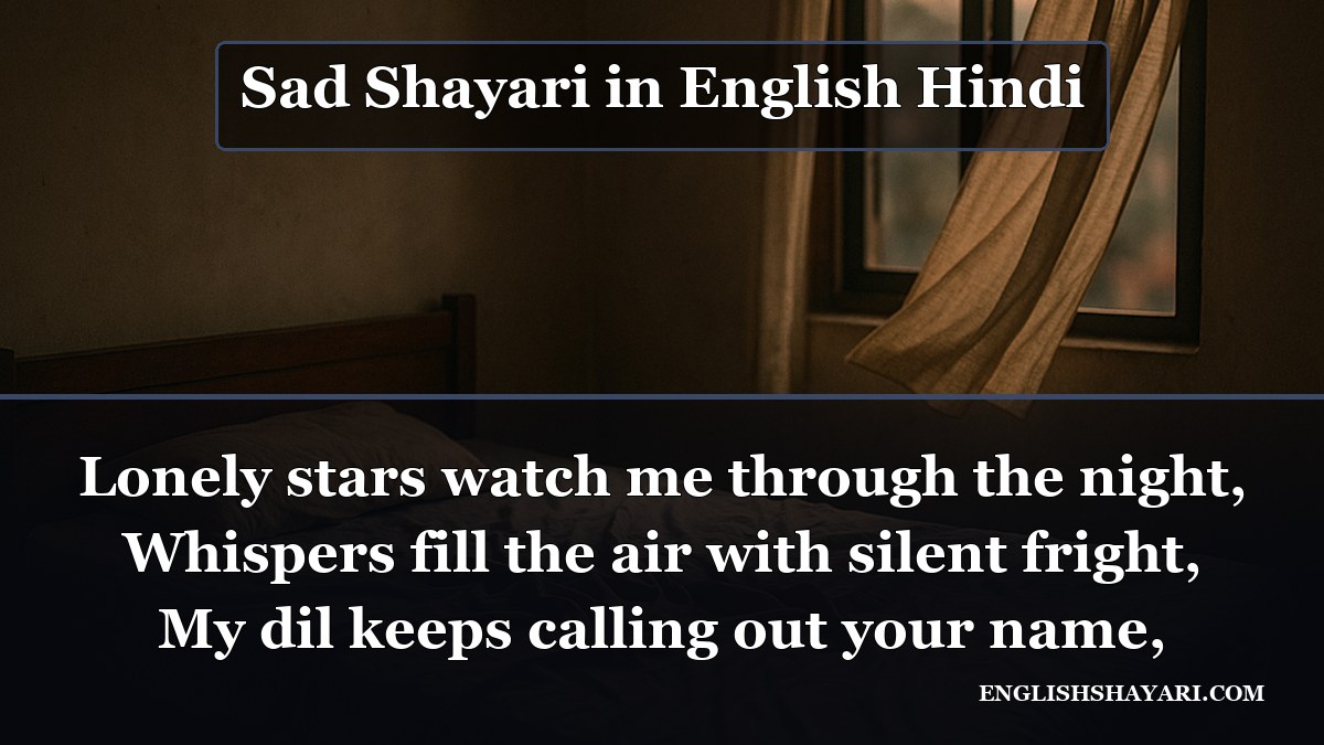 Sad Shayari in English Hindi - Lonely stars watch me through the night